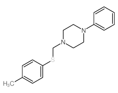 1-[(4-methylphenyl)sulfanylmethyl]-4-phenyl-piperazine structure