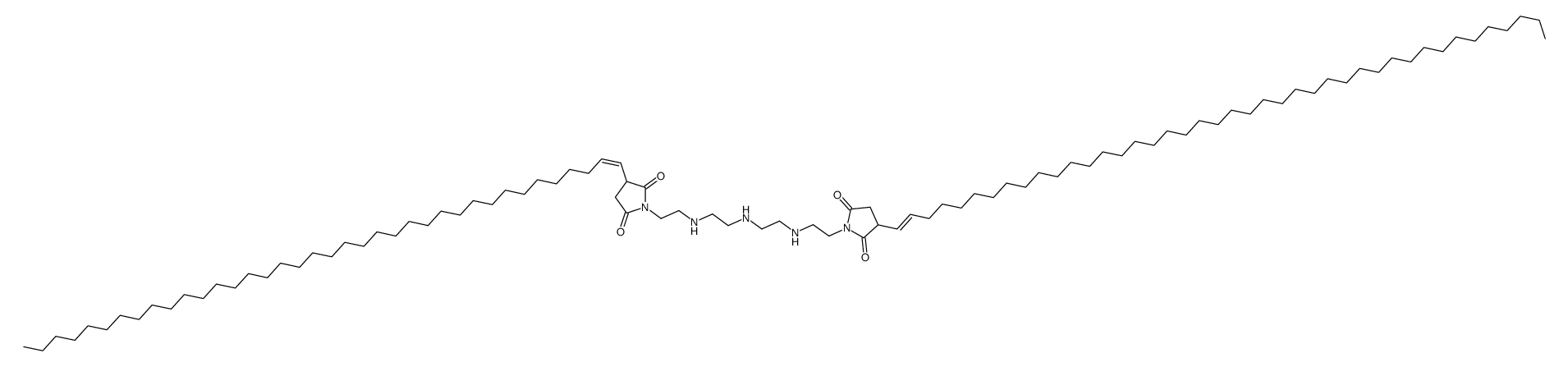 1-[2-[[2-[[2-[[2-[3-(dotetracontenyl)-2,5-dioxo-1-pyrrolidinyl]ethyl]amino]ethyl]amino]ethyl]amino]ethyl]-3-(octatriacontenyl)pyrrolidine-2,5-dione结构式