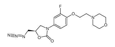 (R)-5-Azidomethyl-3-[3-fluoro-4-(2-morpholin-4-yl-ethoxy)-phenyl]-oxazolidin-2-one结构式