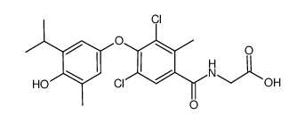 N-[3,5-dichloro-2-methyl-4-(3-methyl-4-hydroxy-5-isopropylphenoxy)benzoyl]glycine结构式