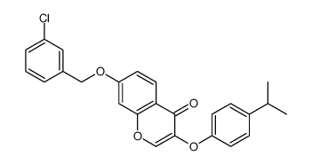 7-[(3-chlorophenyl)methoxy]-3-(4-propan-2-ylphenoxy)chromen-4-one结构式