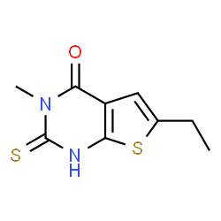 Thieno[2,3-d]pyrimidin-4(1H)-one, 6-ethyl-2,3-dihydro-3-methyl-2-thioxo- (9CI) structure