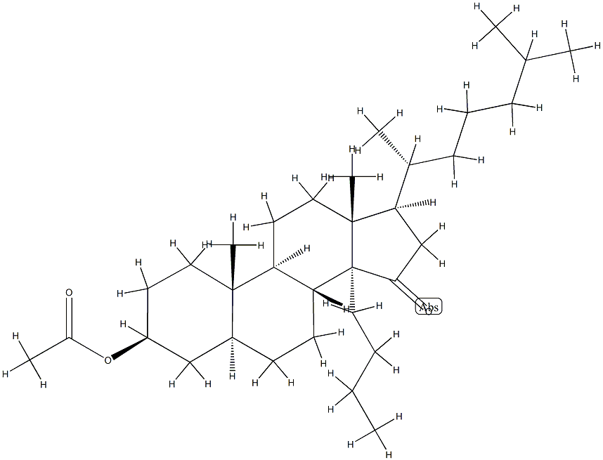 14-Butyl-15-oxo-5α-cholestane-3β-yl=acetate结构式