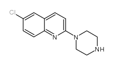 6-氯-2-哌嗪-1-喹啉结构式