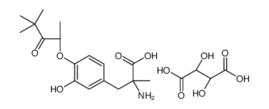 3-hydroxy-alpha-methyl-O-(1-pivaloylethyl)-L-tyrosine hydrogen [R-(R*,R*)]-tartrate structure