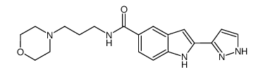 N-(3-morpholin-4-ylpropyl)-2-(1H-pyrazol-3-yl)-1H-indole-5-carboxamide结构式