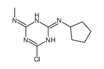 6-chloro-N-cyclopentyl-N'-methyl-1,3,5-triazine-2,4-diamine结构式
