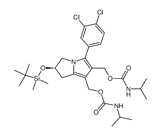 2-O-(tert-butyldimethylsilyl)-5-(3,4-dichlorophenyl)-6,7-bis(hydroxymethyl)-2,3-dihydro-1H-pyrrolizine bis(2-propylcarbamate) Structure