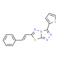 6-(2-phenylvinyl)-3-(2-thienyl)[1,2,4]triazolo[3,4-b][1,3,4]thiadiazole结构式