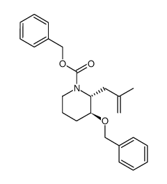 (2R,3S)-3-benzyloxy-1-benzyloxycarbonyl-2-(2-methylprop-2-en-1-yl)piperidine Structure