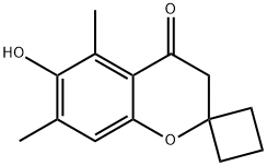 6-Hydroxy-5,7-dimethylspiro[chromene-2,1'-cyclobutan]-4(3H)-one结构式