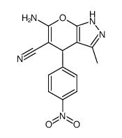 6-amino-4-(4-nitrophenyl)-1,4-dihydro-3-methylpyrano[2,3-c]-pyrazole-5-carbonitrile Structure