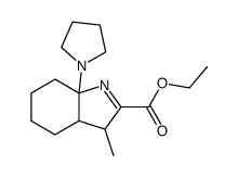 3-Methyl-7a-pyrrolidin-1-yl-3a,4,5,6,7,7a-hexahydro-3H-indole-2-carboxylic acid ethyl ester结构式