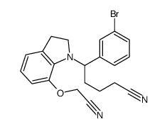 5-(3-bromophenyl)-5-[7-(cyanomethoxy)-2,3-dihydroindol-1-yl]pentanenitrile结构式