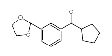 CYCLOPENTYL 3-(1,3-DIOXOLAN-2-YL)PHENYL KETONE结构式