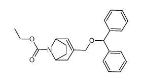 8-ethoxycarbonyl-3-diphenylmethoxymethyl-8-azabicyclo[3.2.1]oct-2-ene结构式