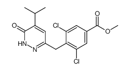 3,5-dichloro-4-(5-isopropyl-6-oxo-1,6-dihydropyridazin-3-ylmethyl)benzoic acid methyl ester Structure