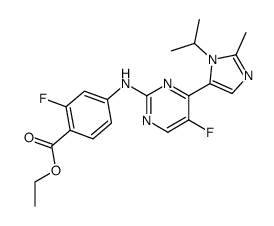 ethyl 2-fluoro-4-[[5-fluoro-4-(2-methyl-3-propan-2-yl-imidazol-4-yl)pyrimidin-2-yl]amino]benzoate Structure