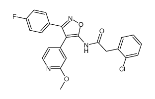 3-(4-fluorophenyl)-4-(2-methoxypyridin-4-yl)-5-[(2-chlorophenyl)-acetylamino]isoxazole Structure