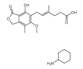 6-(4-hydroxy-6-methoxy-7-methyl-3-oxo-5-phthalanyl)-4-methyl-4-hexenoic acid cyclohexylamine salt Structure