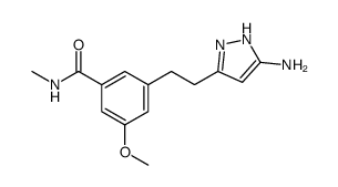 3-[2-(5-amino-1H-pyrazol-3-yl)ethyl]-5-methoxy-N-methylbenzamide结构式