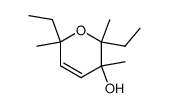 5-Hydroxy-2,5,6-trimethyl-2,6-diaethyl-3,6-dihydro-2H-pyran Structure