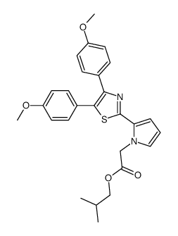 2-methylpropyl 2-[2-[4,5-bis(4-methoxyphenyl)-1,3-thiazol-2-yl]pyrrol-1-yl]acetate Structure