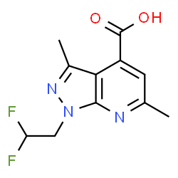 1-(2,2-Difluoroethyl)-3,6-dimethyl-pyrazolo[3,4-b]pyridine-4-carboxylic acid Structure