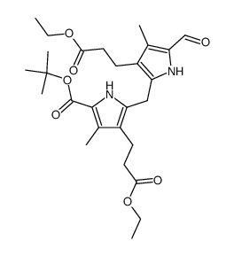 tert-butyl 3,3'-bis<β-(ethoxycarbonyl)methyl>-4,4'-dimethyl-5'-formyldipyrrylmethane-5-carboxylate结构式