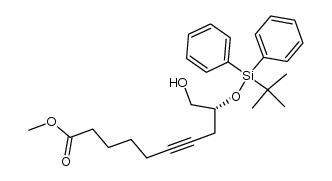 methyl (R)-9-((tert-butyldiphenylsilyl)oxy)-10-hydroxydec-6-ynoate结构式