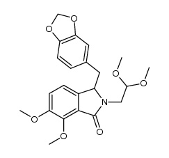 (1-benzo[1,3]dioxol-5-yl)methyl-2-(2,2-dimethoxyethyl)-6,7-dimethoxy-2,3-dihydro-1H-isoindol-1-one Structure