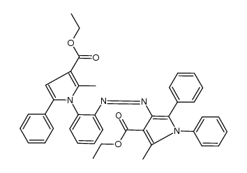 (Z)-ethyl 4-((2-(3-(ethoxycarbonyl)-2-methyl-5-phenyl-1H-pyrrol-1-yl)phenyl)diazenyl)-2-methyl-1,5-diphenyl-1H-pyrrole-3-carboxylate Structure