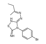 4-(4-bromophenyl)-N-[(E)-butan-2-ylideneamino]-5-imino-1,2,4-thiadiazol-3-amine Structure