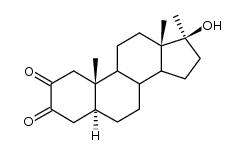 17α-Methyl-17β-hydroxy-5α-androstan-2,3-dion结构式