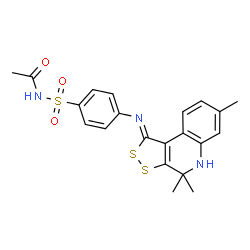 N-[(4-{[(1Z)-4,4,7-trimethyl-4,5-dihydro-1H-[1,2]dithiolo[3,4-c]quinolin-1-ylidene]amino}phenyl)sulfonyl]acetamide Structure