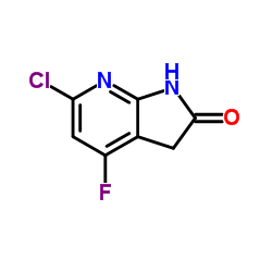6-Chloro-4-fluoro-1,3-dihydro-2H-pyrrolo[2,3-b]pyridin-2-one结构式