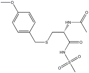 (R)-2-acetamido-3-((4-methoxybenzyl)thio)-N-(methylsulfonyl)propanamide结构式