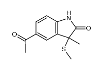 1,3-dihydro-3-methyl-3-methylthio-5-(1-oxoethyl-2H-indol-2-one) Structure