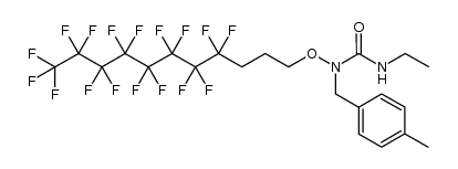 3-ethyl-1-((4,4,5,5,6,6,7,7,8,8,9,9,10,10,11,11,11-heptadecafluoroundecyl)oxy)-1-(4-methylbenzyl)urea结构式