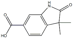 3,3-二甲基-2-氧代-2,3-二氢-1H-吲哚-6-羧酸结构式