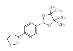 2-(1,3-Dioxolan-2-yl)-5-(4,4,5,5-tetramethyl-1,3,2-dioxaborolan-2-yl)pyridine结构式