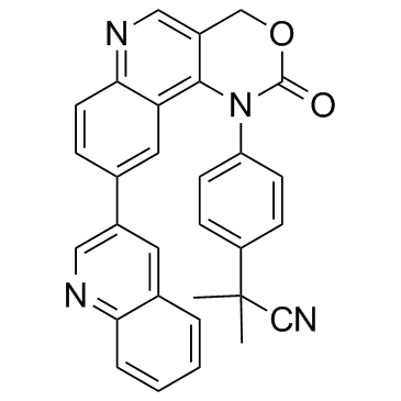 alpha,alpha-二甲基-4-[2-氧代-9-(3-喹啉基)-2H-[1,3]恶嗪并[5,4-c]喹啉-1(4H)-基]-苯乙腈图片