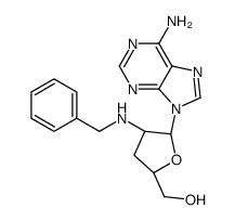 [(2S,4R,5R)-5-(6-aminopurin-9-yl)-4-(benzylamino)oxolan-2-yl]methanol结构式