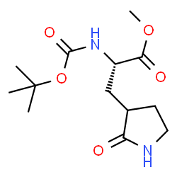 (2S)-2-((叔丁氧基羰基)氨基)-3-(2-氧代吡咯烷-3-基)丙酸甲酯结构式