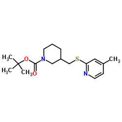 2-Methyl-2-propanyl 3-{[(4-methyl-2-pyridinyl)sulfanyl]methyl}-1-piperidinecarboxylate Structure