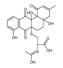 (2R)-3-[(4a,8,12a,12b-tetrahydroxy-3-methyl-1,7,12-trioxo-5,6-dihydro-4H-benzo[a]anthracen-6a-yl)sulfanyl]-2-acetamidopropanoic acid结构式
