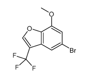 5-Bromo-7-methoxy-3-(trifluoromethyl)-1-benzofur Structure