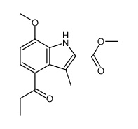 7-Methoxy-3-methyl-4-propionyl-1H-indole-2-carboxylic acid methyl ester Structure