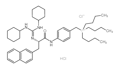 (S)-4-[2-[BIS(CYCLOHEXYLAMINO)METHYLENEAMINO]-3-(2-NAPHTHALENYL)-1-OXOPROPYLAMINO]BENZYL TRIBUTYL PHOSPHONIUM CHLORIDE HYDROCHLORIDE structure