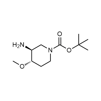 反式-3-氨基-4-甲氧基-哌啶-1-羧酸叔丁酯结构式